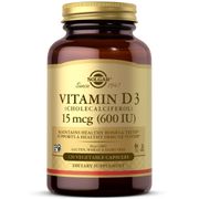 Vitamin D3 (Cholecalciferol) 15 mcg (600 IU), 120 Vegetable Capsules, Solgar