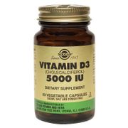 Vitamin D3 (Cholecalciferol) 5000 IU, 60 Vegetable Capsules, Solgar