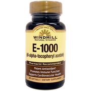 Vitamin E 1000 IU, 30 Softgels, Windmill Health Products