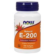 Vitamin E-200 IU D-Alpha Tocopheryl, 100 Softgels, NOW Foods