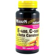 Vitamin E 400, C 500 & Beta Carotene, 60 Tablets, Mason Natural