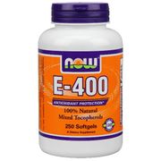 Vitamin E 400 IU, Mixed Tochopherols/Unesterified, 250 Softgels, NOW Foods