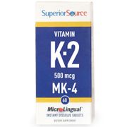 Vitamin K2 500 mcg (MK4), 60 Instant Dissolve Tablets, Superior Source