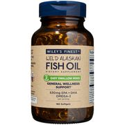 Wild Alaskan Fish Oil - Easy Swallow Minis, Value Size, 180 Softgels, Wiley's Finest