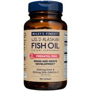 Wild Alaskan Fish Oil - Prenatal DHA, Value Size, 180 Softgels, Wiley's Finest
