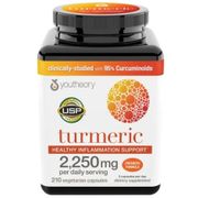 Youtheory Turmeric Healthy Inflammation Support 2250 mg, 210 Vegetarian Capsules