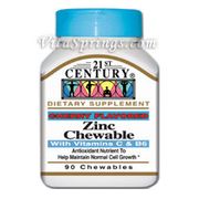 Zinc Lozenge with Vitamin C Cherry 90 Lozenges, 21st Century Health Care