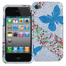 Apple iPhone 4S Butterfly Rhinestone Phone Case