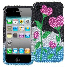 Apple iPhone 4S Flower Rhinestone Phone Case