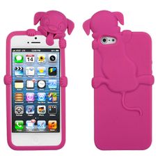 Apple iPhone 5|5s Pink Dog Silicone Skin