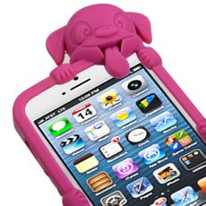 Apple iPhone 5|5s Pink Dog Silicone Skin