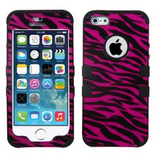 Apple iPhone 5|5s Pink Striped 2 Layer Tough Case
