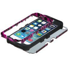 Apple iPhone 5|5s Pink Striped 2 Layer Tough Case