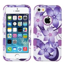 Apple iPhone 5|5s Purple Flower 2 Layer Tough Case