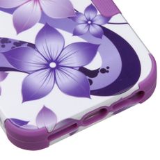 Apple iPhone 5|5s Purple Flower 2 Layer Tough Case