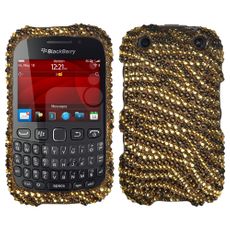 Blackberry Curve 9315 Brown Zebra Rhinestone Phone Case