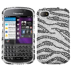 Blackberry Q10 Zebra Rhinestone Phone Case