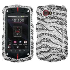 Casio G'zOne Commando 4G LTE Zebra Rhinestone Phone Case