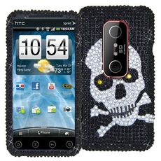 HTC EVO 3D Skull Rhinestone Case