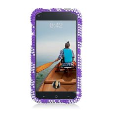 HTC First Purple Zebra Rhinestone Phone Case