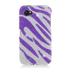 HTC First Purple Zebra Rhinestone Phone Case