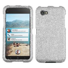 HTC First Silver Rhinestone Phone Case