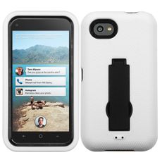 HTC First White Double Protection Case W/ Stand