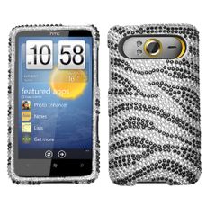 HTC HD7S Black Zebra Rhinestone Case