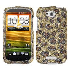 HTC One VX Caramel Print Rhinestone Phone Case