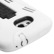 HTC One VX White and Black Double Protection Case W/ Stand