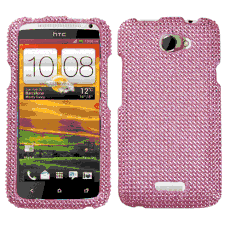 HTC One X Plus Pink Rhinestone Phone Case