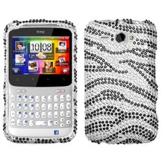 HTC Status Black Zebra Rhinestone Case