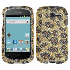 Huawei Ascend Y Leopard Print Rhinestone Phone Case
