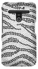 LG Esteem Black Zebra Rhinestone Phone Case