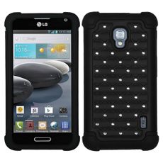 LG Optimus F6 Black 2 Layer Decorative Case