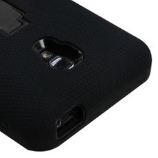 LG Optimus F6 Black Double Protection Case W/ Stand