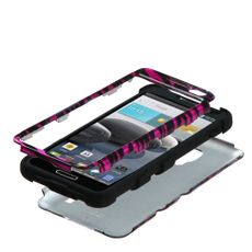 LG Optimus F6 Pink Zebra 2 Layer Tough Case