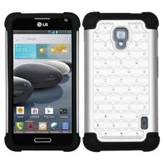 LG Optimus F6 White 2 Layer Decorative Case