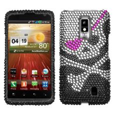 LG Spectrum Skull Rhinestone Phone Case