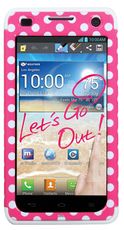 LG Spirit 4G Pink Polka Dots 2 Layer Tough Case