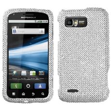 Motorola Atrix 2 Silver Rhinestone Phone Case