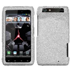 Motorola Droid RAZR Silver Rhinestone Phone Case