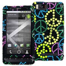 Motorola Droid X2 Peace Sign Rhinestone Case