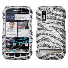 Motorola Photon 4g Black Zebra Rhinestone Case