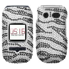 Pantech Breeze 3 Black Zebra Rhinestone Phone Case