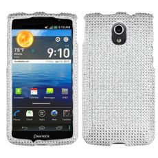 Pantech Discover Silver Rhinestone Phone Case