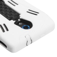 Pantech Discover White and Black Double Protection Case W/ Stand