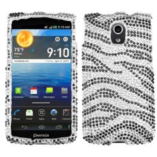 Pantech Discover Zebra Rhinestone Phone Case
