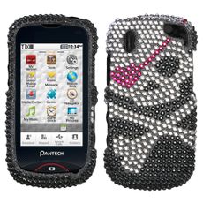 Pantech Hotshot Skull Rhinestone Phone Case