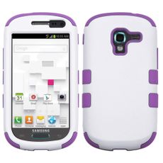 Samsung Galaxy Exhibit Purple and White 2 Layer Tough Case